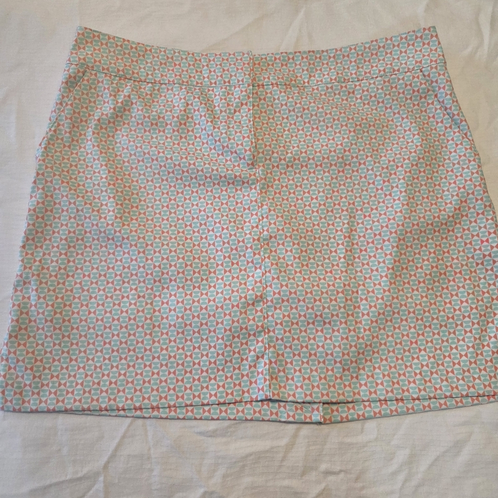 Izod Mini Skirt - Pink and Blue Geometric